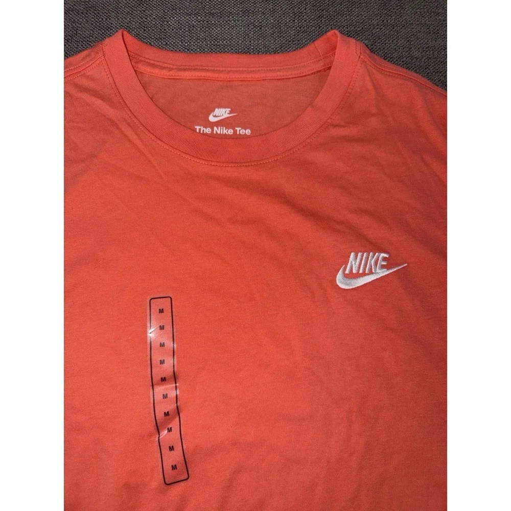 Nike Sportswear The Nike Tee Men's Medium Coral Pink Embroidered Logo NWT